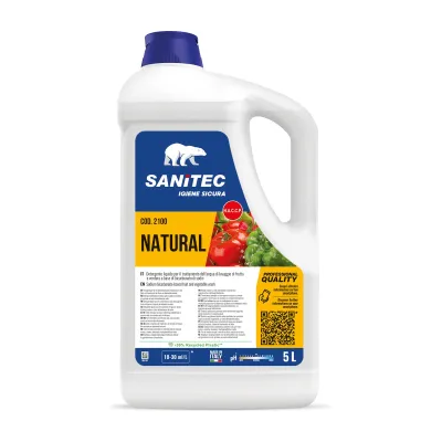 Detergente per lavare frutta e verdura al bicarbonato Sanitec Natural tanica 5 L senza cloro