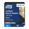 Tovaglioli airlaid effetto stoffa Tork Linstyle Premium 39x39 cm neri - 50 pz