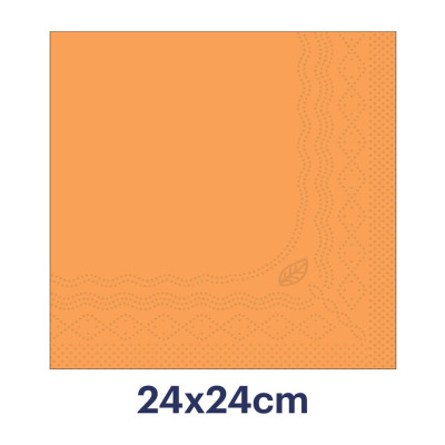 Tovaglioli di carta arancioni doppio velo Tork Cocktail 24x24 cm - 200 pz