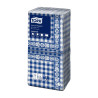 Tovaglioli di carta a quadretti blu e bianchi monovelo Tork Lunch 33x33 cm - 400 pz