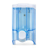Dispenser per sapone liquido a rabbocco Medial Wave 2 da 0,5 L trasparente blu con pulsante