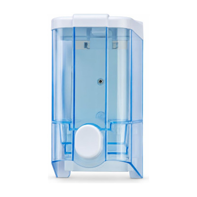 Dispenser per sapone liquido a rabbocco Medial Wave 2 da 1 L trasparente blu con pulsante