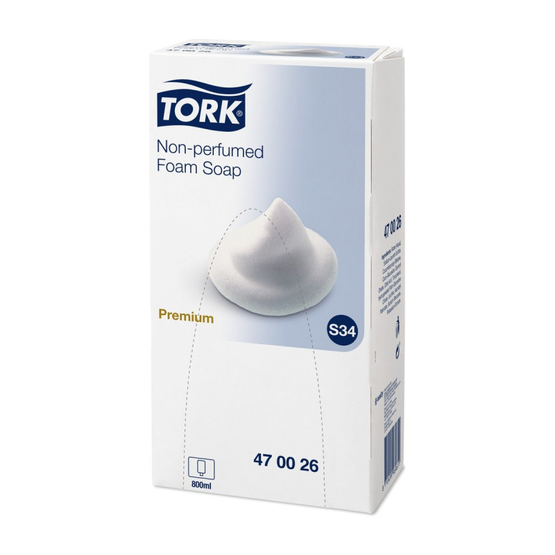 Ricarica sapone in schiuma Tork Premium S34 senza profumo 800 ml per dispenser Tork schiuma