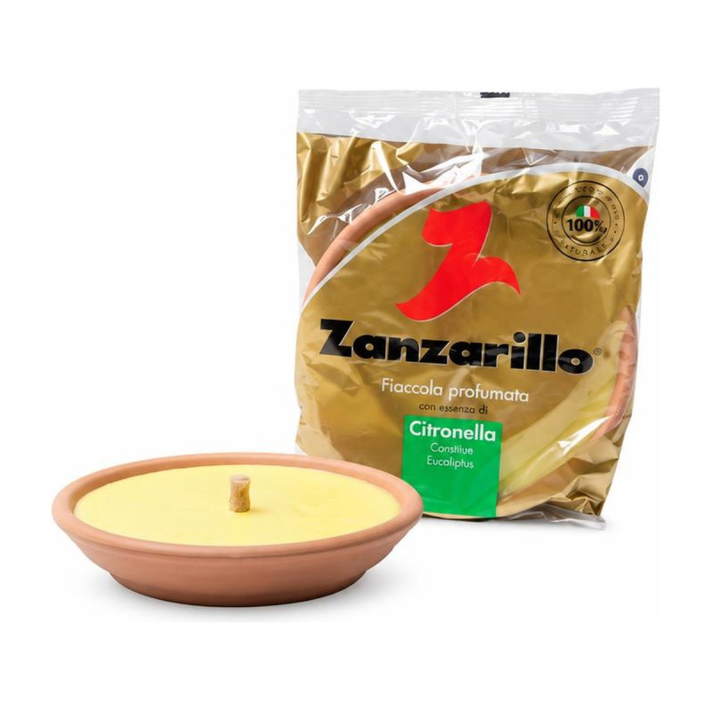 Candela antizanzare alla citronella in vaso di terracotta Zanzarillo Ø 17 cm per esterno