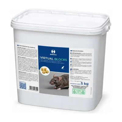 Esca di monitoraggio per topi e ratti senza veleno Orma Virtual Block in blocchetti - 5 kg