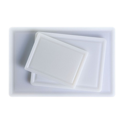 Tagliere professionale in polietilene bianco 22x29x1 cm per alimenti Leone