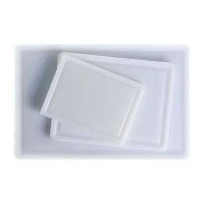 Tagliere professionale in polietilene bianco 22x29x1 cm per alimenti Leone