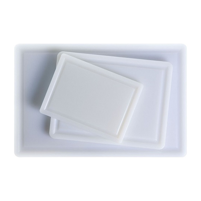 Tagliere professionale in polietilene bianco 22x29x1 cm per alimenti Leone
