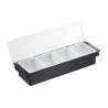 Portacondimenti da bar a 4 scomparti con coperchio 4 x 60 cl 50x15,5x9 cm Leone