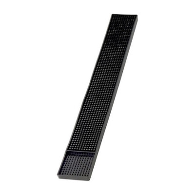 Tappeto poggiabicchieri in gomma nero 60x8 cm per bancone bar Leone