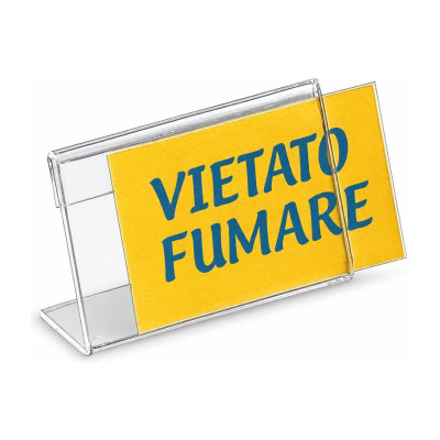 Segnagusti in plexiglass 8,5x5,5x2 cm porta cartellino da banco e buffet Leone