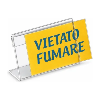 Segnagusti in plexiglass 8,5x5,5x2 cm porta cartellino da banco e buffet Leone