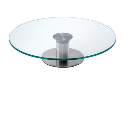 Alzata per torte in vetro con base in acciaio inox Ø 30 cm Leone