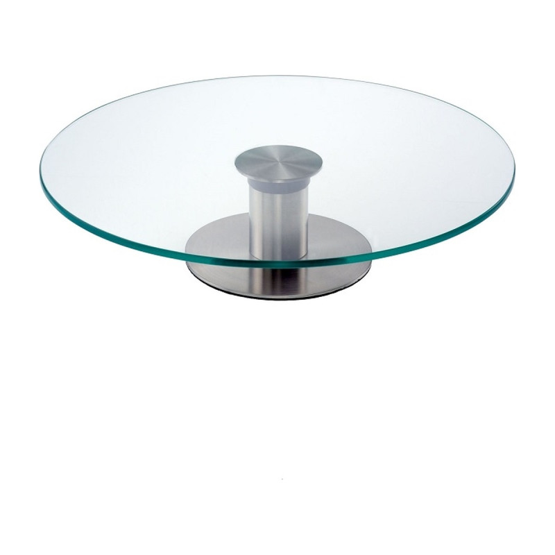 Alzata per torte in vetro con base in acciaio inox Ø 30 cm Leone