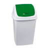 Pattumiera 50 litri con coperchio basculante bianco e verde per raccolta differenziata Rif Basic Medial