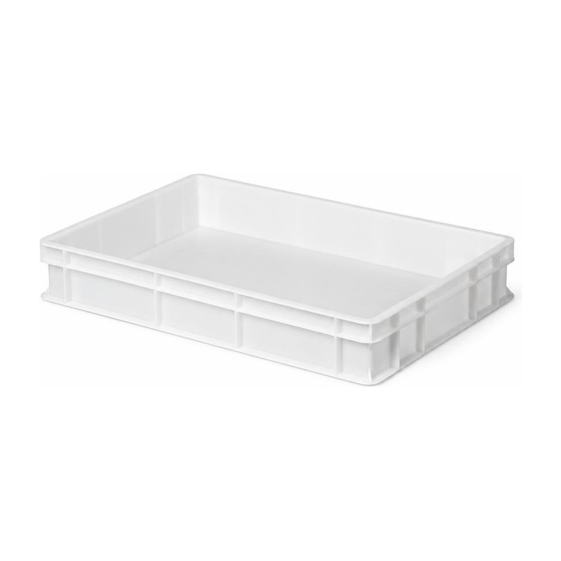 Cassa chiusa per impasto pizza in plastica per alimenti bianca 60x40 cm h 10 cm Mobil Plastic
