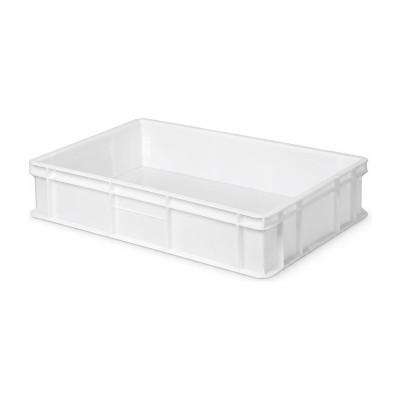 Cassa chiusa per impasto pizza in plastica per alimenti bianca 60x40 cm h 13 cm Mobil Plastic