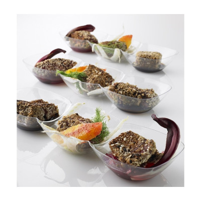 Coppette tris Krystal Party in plastica trasparente 24x6x3 cm - 12 pz Leone