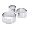 Coppapasta tondi in acciaio inox Ø 6, 8 e 10,5 cm h 4,5 cm - set da 3 Leone
