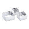 Coppapasta quadrati in acciaio inox 6, 8 e 10 cm h 4,5 cm - set da 3 Leone
