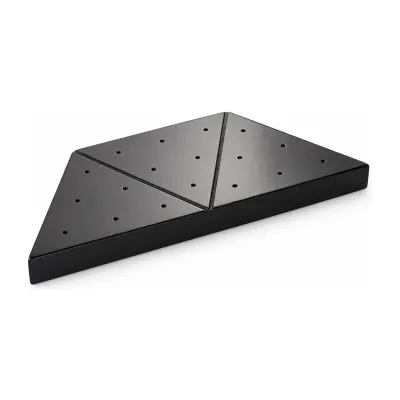 Supporti per spiedini trapezoidali in bamboo nero 18 fori 24x10x2 cm per buffet - 3 pz Leone