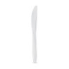Coltelli di plastica bianchi medi pesanti in PP 17,5 cm - 100 pz
