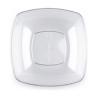 Piatti fondi quadrati riutilizzabili in polistirene trasparenti 18x18 cm - 12 pz