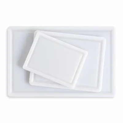 Tagliere professionale in polietilene bianco 22x29x1 cm per alimenti Leone