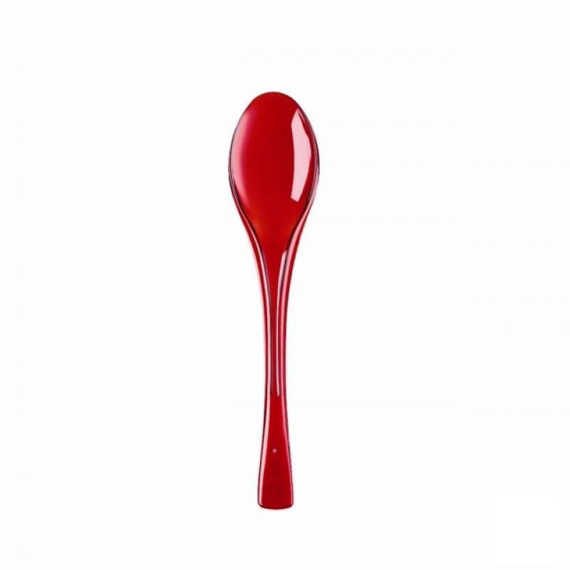 Cucchiaini da dessert di plastica riutilizzabili Luxury rossi 14,5 cm - 50 pz