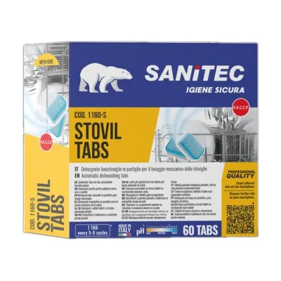 Pastiglie lavastoviglie 4 in 1 Sanitec Stovil Tabs 60 pz