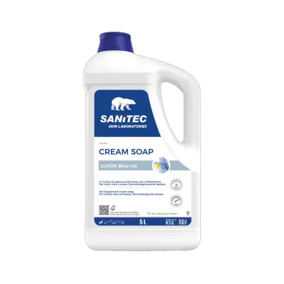 Sapone mani in crema antibatterico Sanitec Luxor Blue Iris 5 L