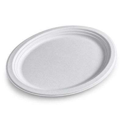 Piatti pizza ovali compostabili 31,8x25,5 cm - 50 pz