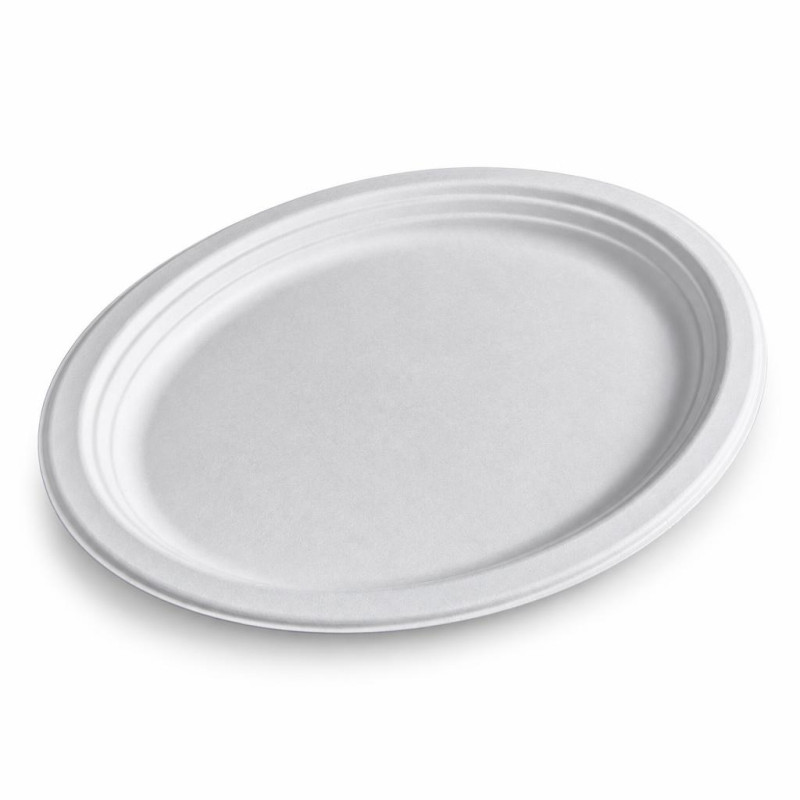 Piatti pizza ovali compostabili 31,8x25,5 cm - 50 pz