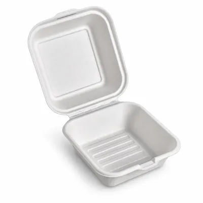 Contenitori per hamburger da asporto compostabili 15x15 cm 350 ml - 50 pz
