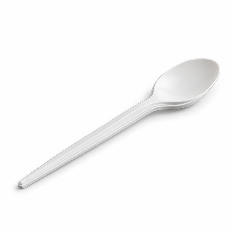 Cucchiai compostabili in bioplastica avorio 16 cm - 50 pz