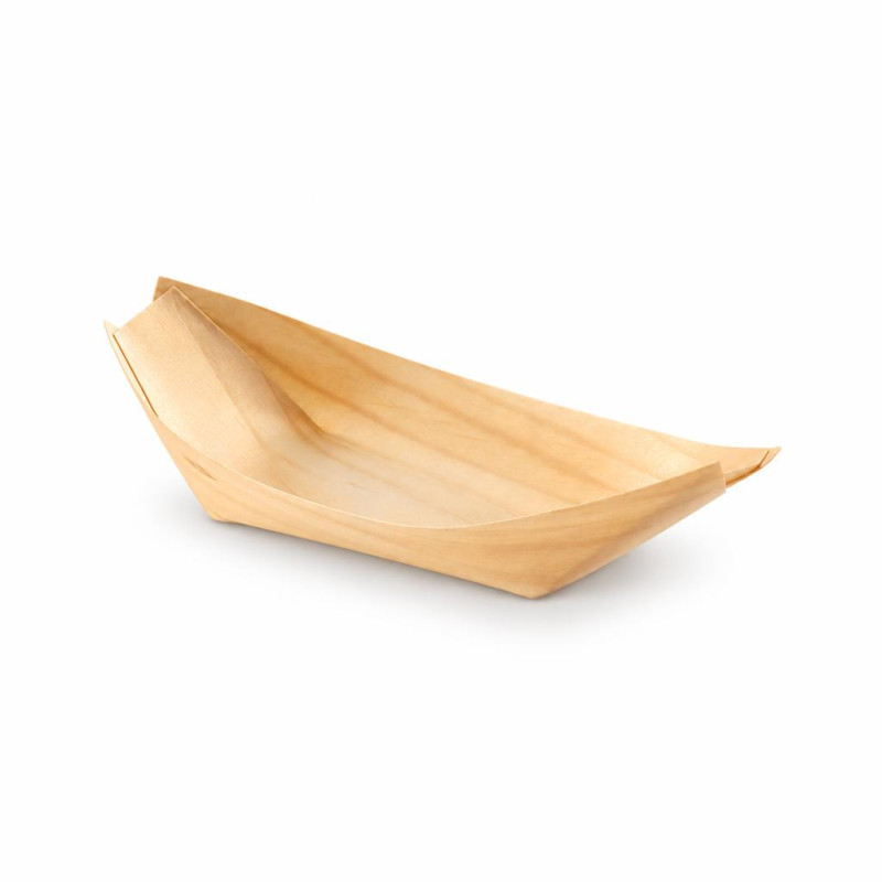 Barchette a foglia in legno per finger food 11 cm - 40 pz