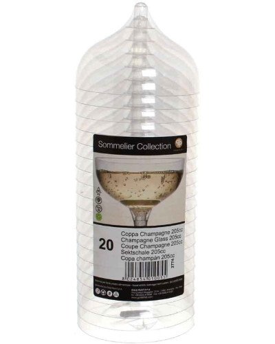 Bicchieri Coppe Champagne Trasparenti 205ml - 20pz