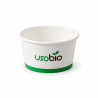 Coppette per gelato compostabili in cartoncino 90 cc bianche con logo Usobio per gelateria - 250 pz