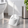 Portascopino WC quadrato in plastica bianca con scopino Simply Medial