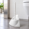 Portascopino WC angolare in plastica bianca con scopino Simply Medial