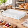 Cassa chiusa per impasto pizza in plastica per alimenti bianca 60x40 cm h 7 cm Mobil Plastic