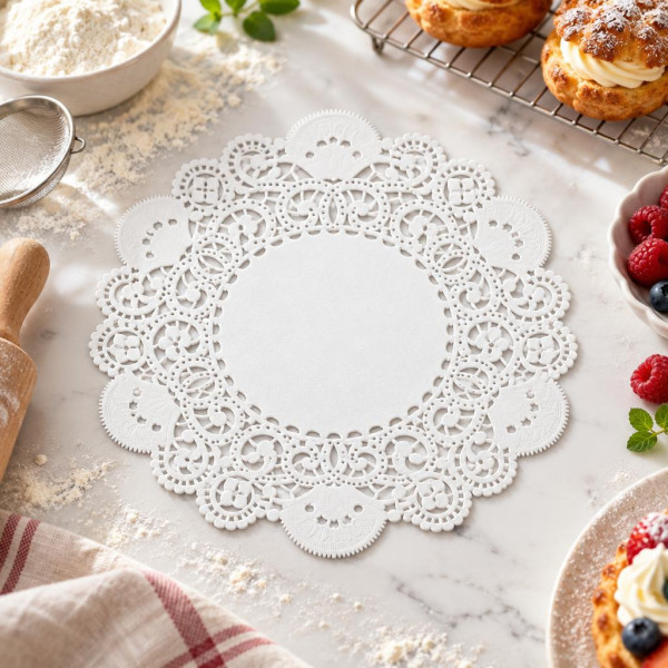 Pizzi in carta Regal bianchi tondi Ø 20 cm per torte e pasticceria - 250 pz Leone