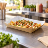 Vaschette per fritti in cartoncino kraft avana e bianco 25,6x16,7x4 cm 800 ml - 100 pz Leone