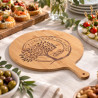Tagliere tondo da servizio in bamboo Nature con manico Ø 35 cm Leone
