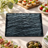 Piattini finger food Rock Small effetto ardesia neri 13x9 cm - 20 pz