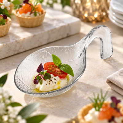 Cucchiai monodose finger food Clorofilla in plastica trasparente riutilizzabili - 20 pz