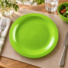 Piatti da dessert tondi riutilizzabili in polipropilene verde acido Ø 18,5 cm - 10 pz