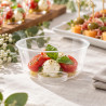 Coppette da dessert in plastica trasparente con coperchio - 50 pz