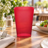 Bicchieri di plastica bordeaux trasparenti pesanti 200 ml riutilizzabili - 35 pz