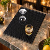 Tappeto poggiabicchieri in gomma nero 30x40 cm per bancone bar Leone